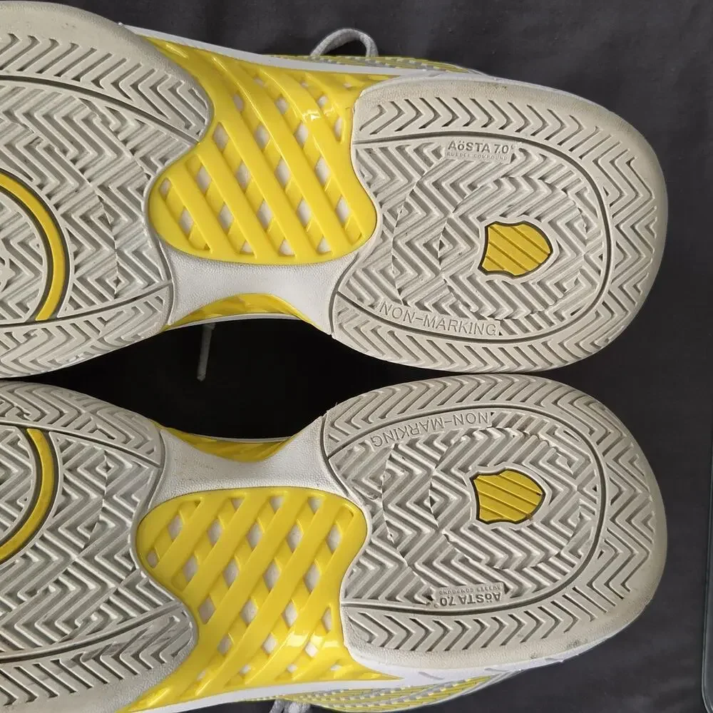 K Swiss Hypercourt Express 2 Womens US 11 White Gray Yellow Athletic Shoes